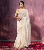 Offwhite handloom maheshwari saree