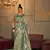 Green silk blend Woven Saree With Unstitched Blouse Piece
