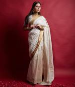 Ivory & gold ready to wear saree set