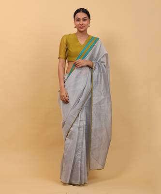 Grey ready to wear saree set 1