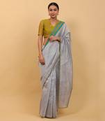 Grey ready to wear saree set