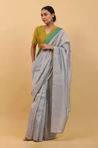 Grey ready to wear saree set