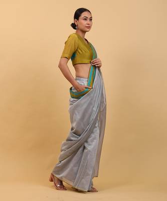 Grey ready to wear saree set 3