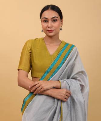 Grey ready to wear saree set 5