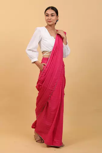 Pink saree set