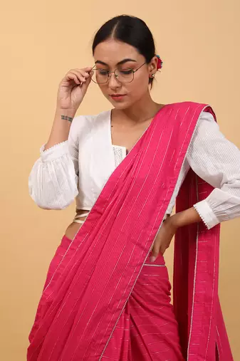 Pink saree set