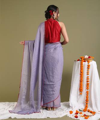 Lavender scallop saree set 5