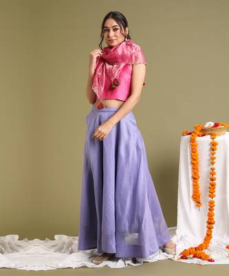 Pink & Lavender Flared Skirt Set 2
