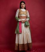 Ivory Chanderi Handloom Lehanga Set