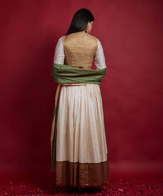 Ivory Chanderi Handloom Lehanga Set 3