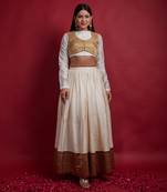 Ivory & Gold Chanderi Handloom Lehanga Set