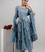 Blue Colour Readymade Salwaar Kameez For Festive Girlish Looks
