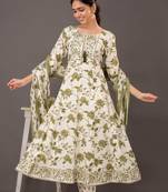 Green Colour Readymade Salwaar Kameez For Festive Girlish Looks