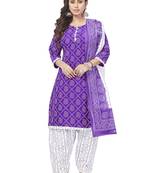 Salwar studio synthetic dress material for women-blue