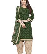 Salwar studio synthetic dress material for women-green