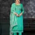 Ocean Green Colour Modal Printed Ethnic Hand Embroidered Festive Salwaar Kameez