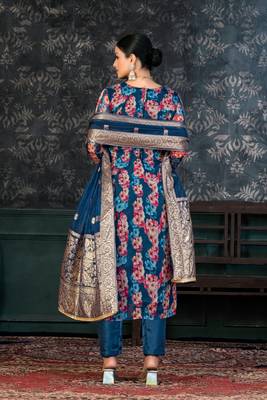 Blue Colour Ethnic Festive Wear Salwaar Kameez For Girlish Looks 2