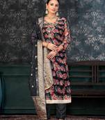Black Colour Ethnic Festive Wear Salwaar Kameez For Girlish Looks