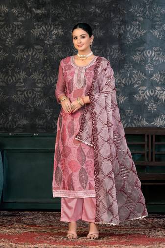 Glamorous Pink Colour Santoon Salwaar Kameez For Festive Looks