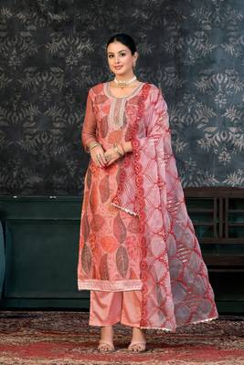 Glamorous Red Colour Santoon Salwaar Kameez For Festive Looks 1
