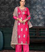 Festive Wear Pink Colour Ethnic Smart Suit For Girls