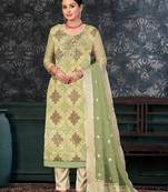 Beautiful Green Colour Ethnic Salwaar Kameez For Festive Looks