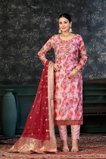 Beautiful Red Colour Ethnic Salwaar Kameez For Festive Looks