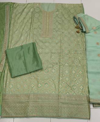 Green Colour Heavy Embroidered Partywear Salwar Kameez 3