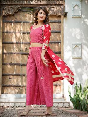  mustard ethnic motifs crop top and palazzo with shrug co ords 6