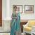 Kimisha women's sky blue silk woven saree with unstitched blouse piece