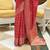 Kimisha women's red silk woven saree with unstitched blouse piece