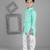 Kids farm 100% cotton linen full sleeves printed kurta & pyjama set - green