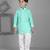 Kids farm 100% cotton linen full sleeves printed kurta & pyjama set - green