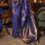 Kimisha women's blue silk woven saree with unstitched blouse piece