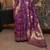 Kimisha women's wine silk woven saree with unstitched blouse piece