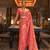 Kimisha women's coral silk woven saree with unstitched blouse piece