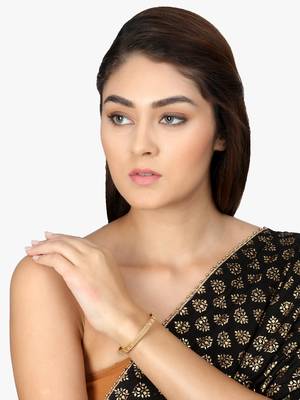 Women set of two 24ct ethnic copper gold plated royal antique bangles 3