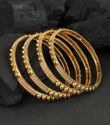 Women set of four 24ct copper gold-plated handcrafted bangle