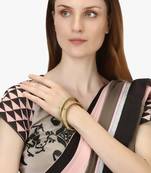 Women set of 4 gold plated green handcrafted enameled bangles