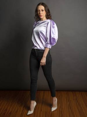 Lilac satin top 1