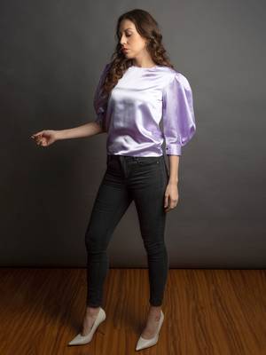 Lilac satin top 4