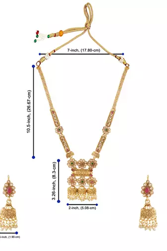 Mansiyaorange matte gold multi colour temple theme maa lakshmi motif choker set for women