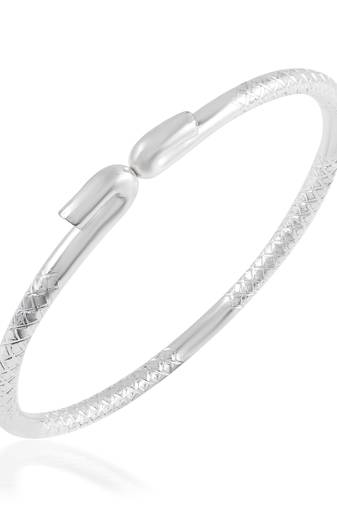 Brass silverplated free size kada for men and women