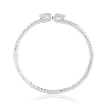Brass silverplated free size kada for men and women 3