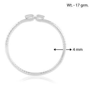 Brass silverplated free size kada for men and women 4