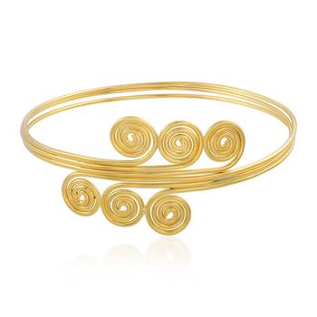 Brass goldplated single arm free size traditional armlet women bajubandh 2