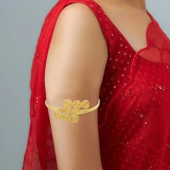 Brass goldplated single arm free size traditional armlet women bajubandh 3