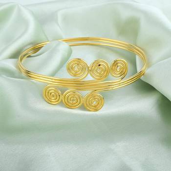 Brass goldplated single arm free size traditional armlet women bajubandh 4