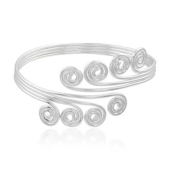 brass anti tarnish silverplated handmade single wire bajubandh armlet kada bangle women traditional jewellery 2