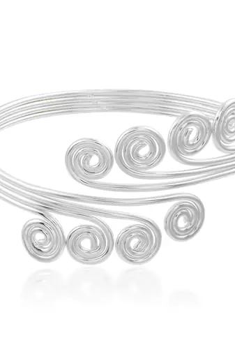 brass anti tarnish silverplated handmade single wire bajubandh armlet kada bangle women traditional jewellery